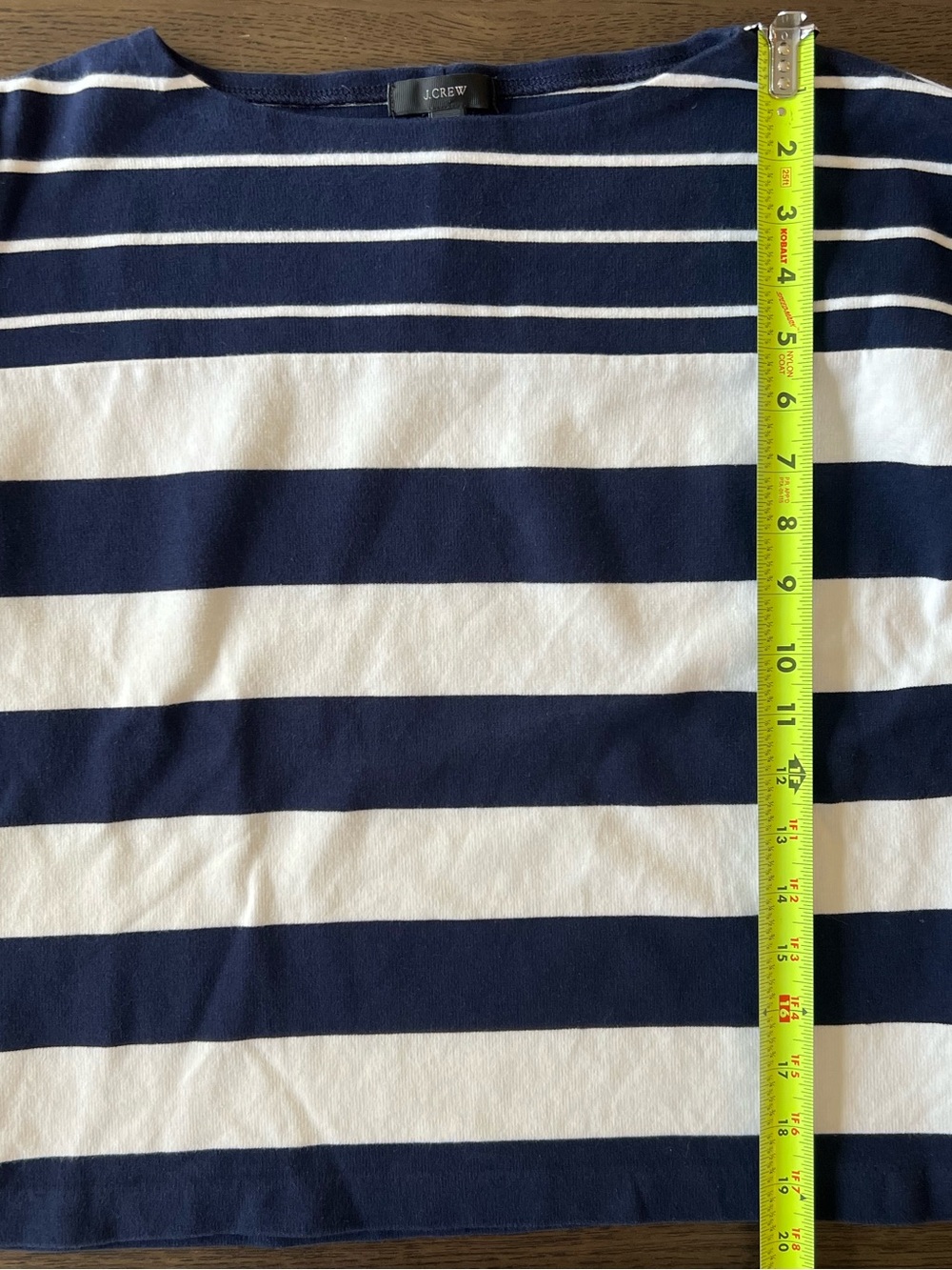 J.Crew Striped Boat Neck Top XS Navy White Breton 100% Cotton Preppy Nautical - Picture 9 of 10